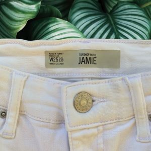 TOPSHOP Jamie Moto Skinny Jeans Sz 25 White